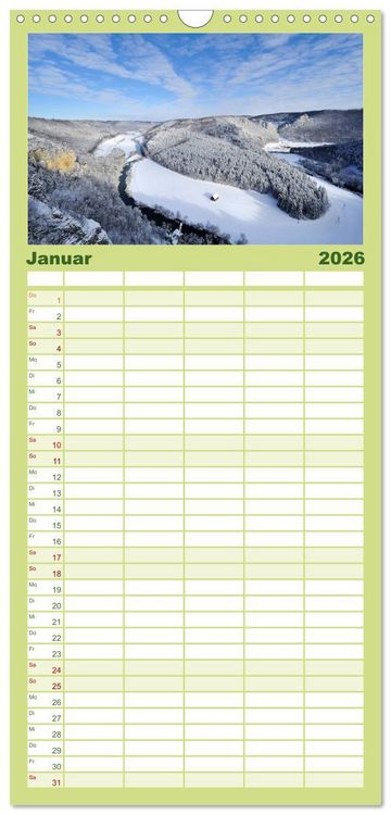 Produktbild: Familienplaner 2026 - Das Donautal - Wanderparadies auf der Schw&auml;bischen Alb mit 5 Spalten (Wandkalender, 21 x 45 cm) CALVENDO