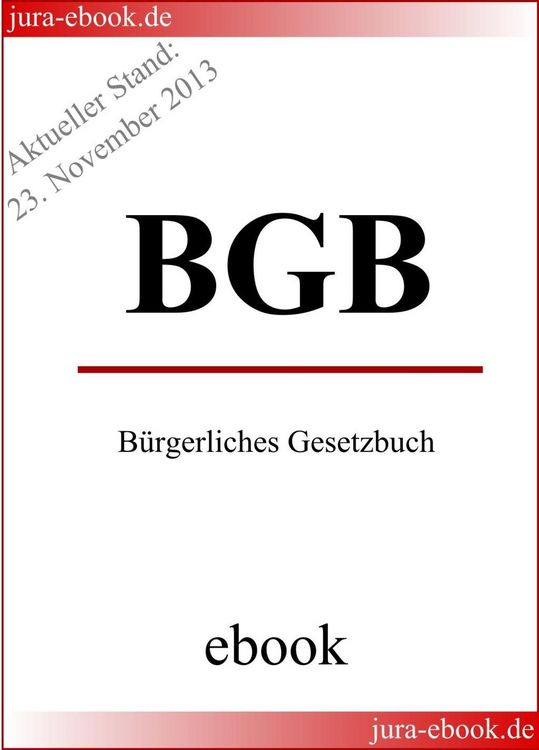 Produktbild: BGB - B&uuml;rgerliches Gesetzbuch - Aktueller Stand: 23. November 2013