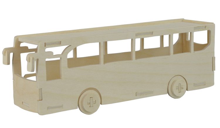 Produktbild: PEBARO 851/6 - Holzbausatz Bus, 20 Teile, Holzkonstruktion zum Zusammenstecken