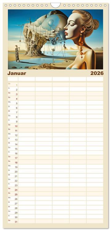 Produktbild: Familienplaner 2026 - Malertausch mit 5 Spalten (Wandkalender, 21 x 45 cm) CALVENDO