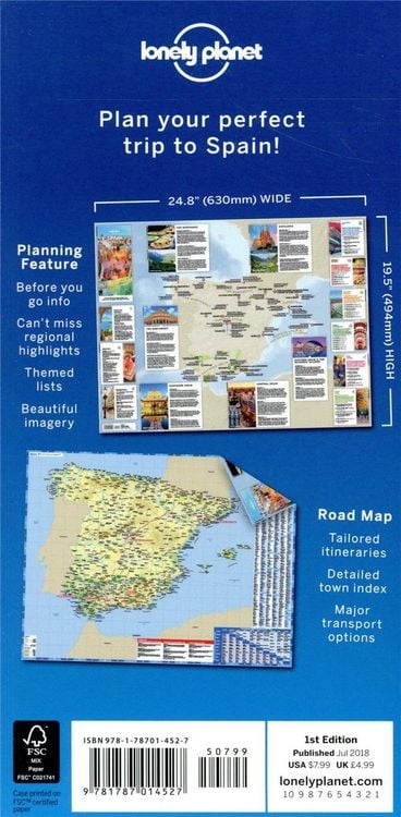 Produktbild: Lonely Planet Spain Planning Map