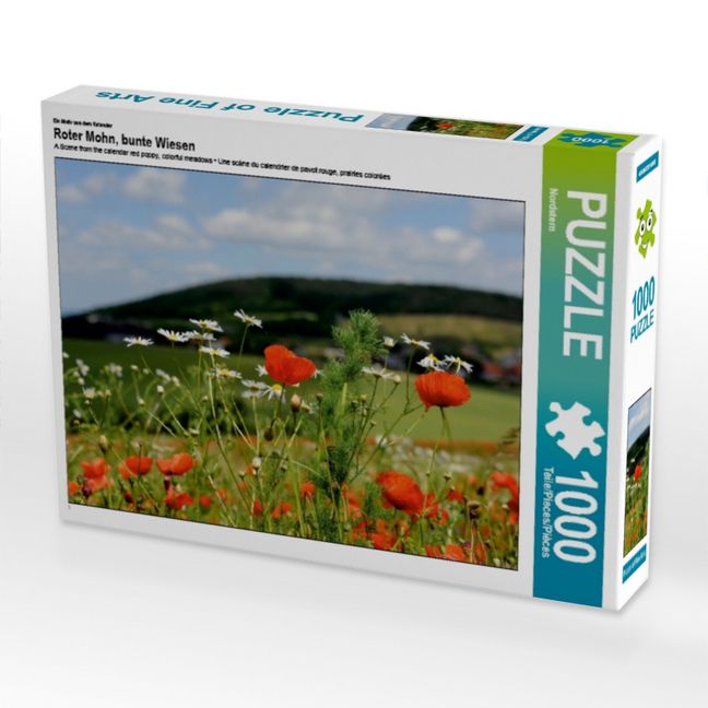 Produktbild: CALVENDO Puzzle Ein Motiv aus dem Kalender Roter Mohn, bunte Wiesen | 1000 Teile Lege-Gr&ouml;&szlig;e 64x48cm Foto-Puzzle f&uuml;r gl&uuml;ckliche Stunden