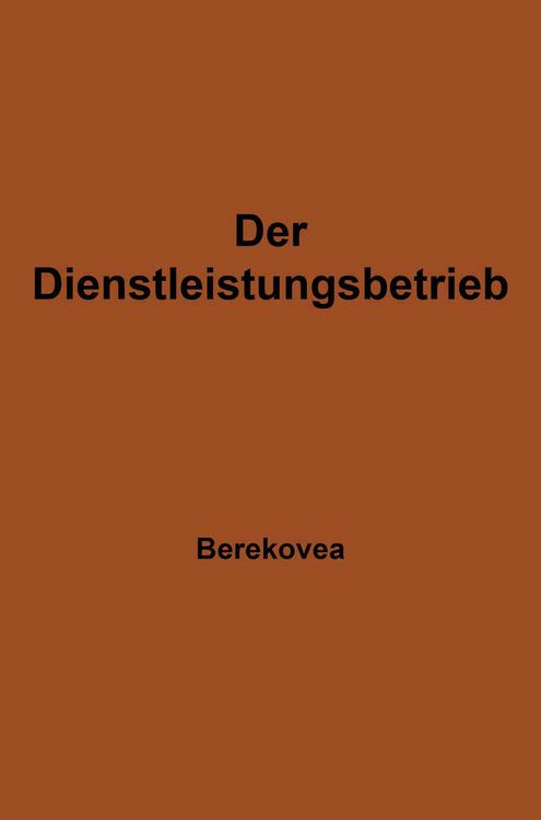 Produktbild: Der Dienstleistungsbetrieb