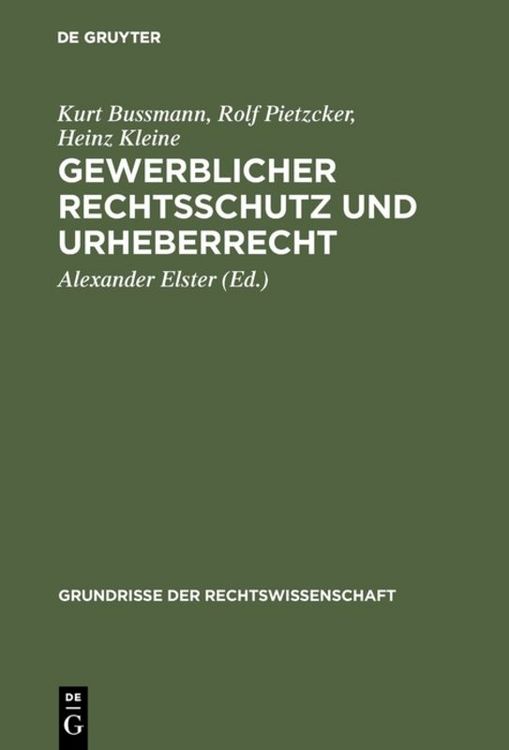 Produktbild: Gewerblicher Rechtsschutz und Urheberrecht