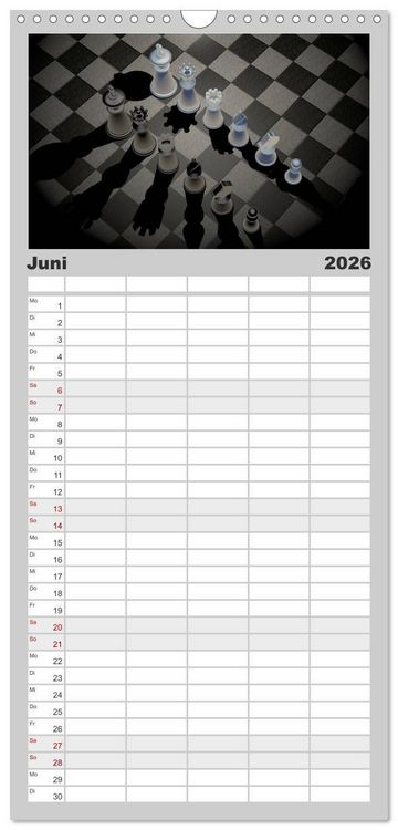 Produktbild: Familienplaner 2026 - SCHACH - Spiel der K&ouml;nige mit 5 Spalten (Wandkalender, 21 x 45 cm) CALVENDO