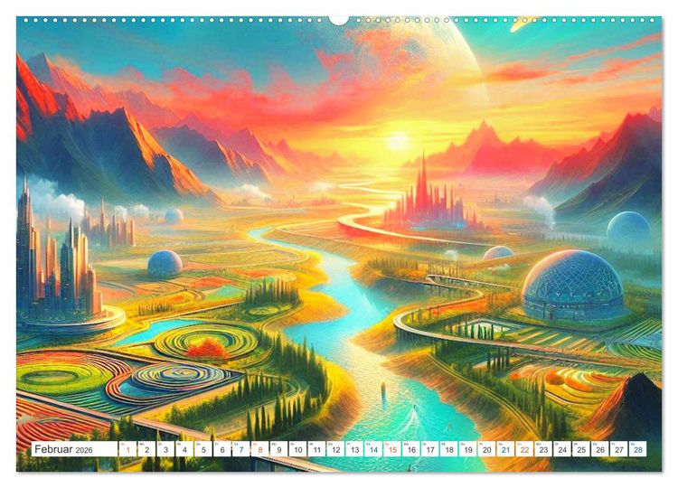 Produktbild: Futurplaneten (Wandkalender 2026 DIN A2 quer), CALVENDO Monatskalender
