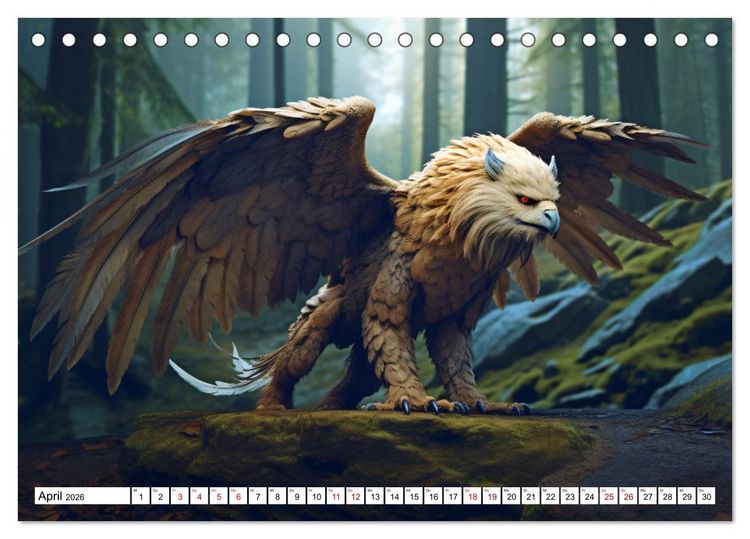Produktbild: Mystische Kreaturen - Ein Jahr voller Magie und Fantasie (Tischkalender 2026 DIN A5 quer), CALVENDO Monatskalender