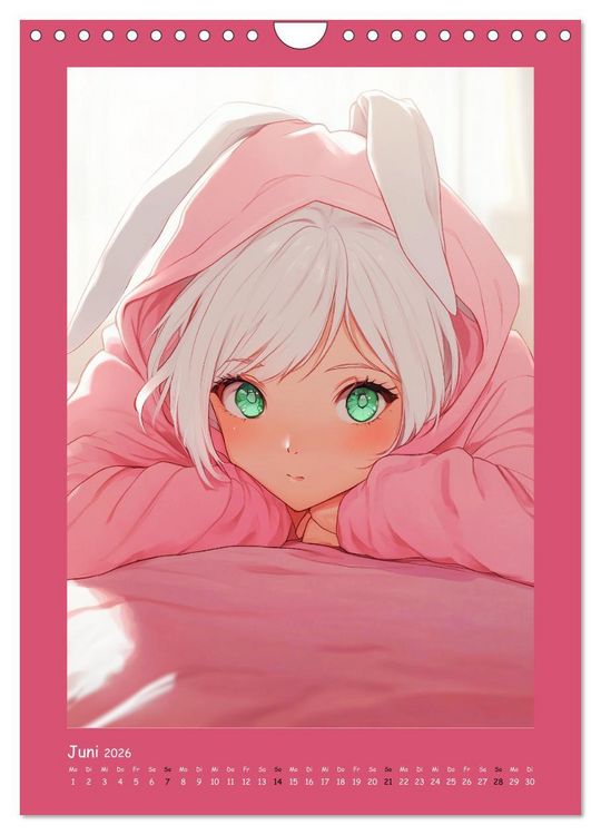 Produktbild: Zauberhafte Momente. Rosa Tr&auml;ume im Manga-Stil (Wandkalender 2026 DIN A4 hoch), CALVENDO Monatskalender