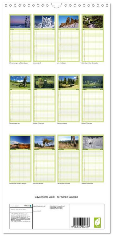 Produktbild: Familienplaner 2026 - Bayerischer Wald - der Osten Bayerns mit 5 Spalten (Wandkalender, 21 x 45 cm) CALVENDO