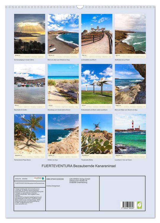 Produktbild: FUERTEVENTURA Bezaubernde Kanareninsel (Wandkalender 2026 DIN A2 hoch), CALVENDO Monatskalender