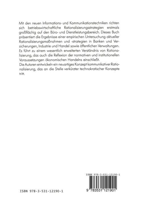 Produktbild: Dienstleistungsrationalisierung im Umbruch
