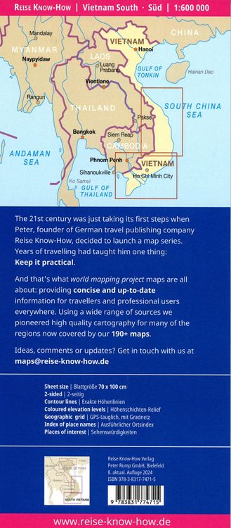 Produktbild: Reise Know-How Landkarte Vietnam S&uuml;d (1:600.000)