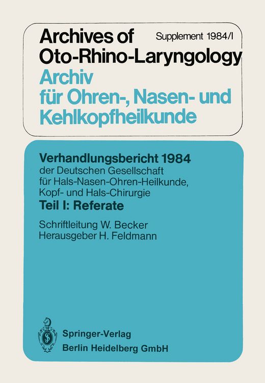 Produktbild: Verhandlungsbericht 1984 der Deutschen Gesellschaft f&uuml;r Hals- Nasen- Ohren-Heilkunde, Kopf- und Hals-Chirurgie