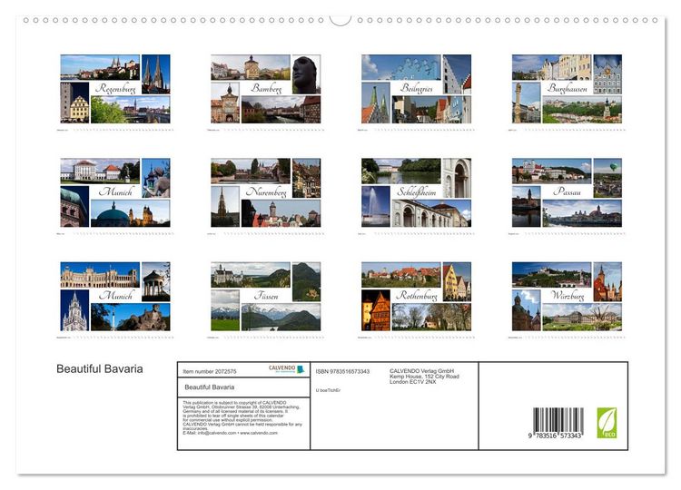 Produktbild: Beautiful Bavaria (High Quality Premium Wall Calendar 2026 DIN A2 landscape),CALVENDO 12 Month Wall Calendar