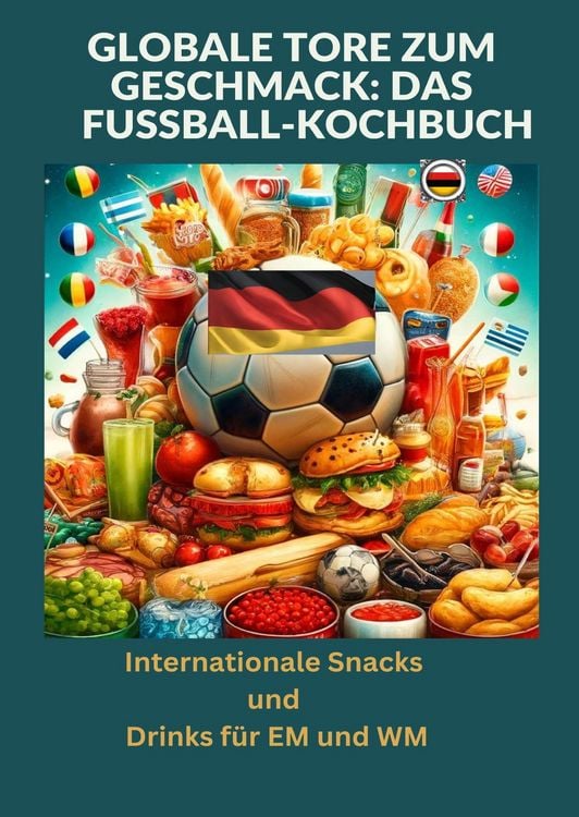 Produktbild: Globale Tore zum Geschmack: Das Fu&szlig;ball-Kochbuch: Fu&szlig;ballfest der Aromen: Internationale Snacks & Getr&auml;nke f&uuml;r EM und WM &ndash; Ein kulinarisches Reisebuch