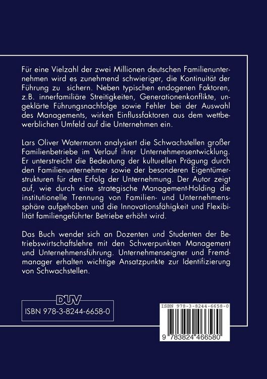 Produktbild: Die Management-Holding f&uuml;r gro&szlig;e Familienunternehmen