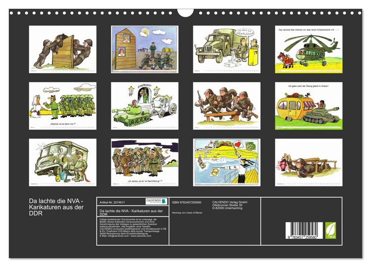 Produktbild: Da lachte die NVA - Karikaturen aus der DDR (Wandkalender 2026 DIN A3 quer), CALVENDO Monatskalender