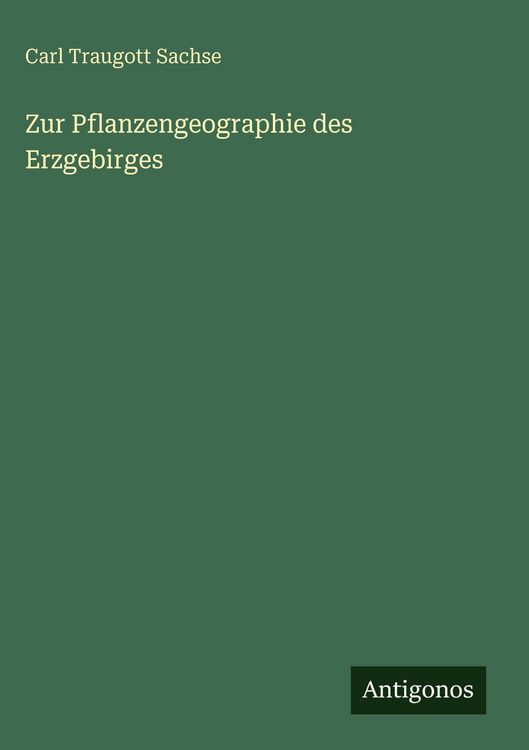 Produktbild: Zur Pflanzengeographie des Erzgebirges