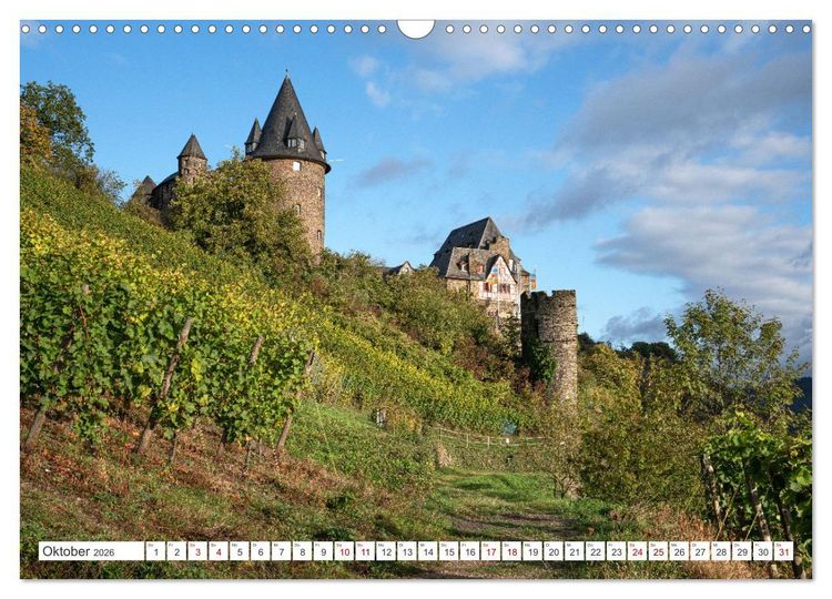 Produktbild: Unterwegs - Rhein-Burgen-Weg (Wandkalender 2026 DIN A3 quer), CALVENDO Monatskalender