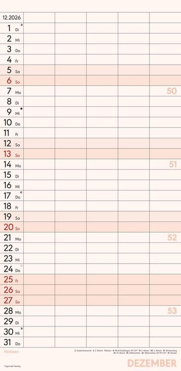 Produktbild: Superplaner L 2026 5 Spalten - Familien-Timer 22x45 cm - Offset-Papier - mit Ferienterminen - Wand-Planer - Familienkalender - Alpha Edition