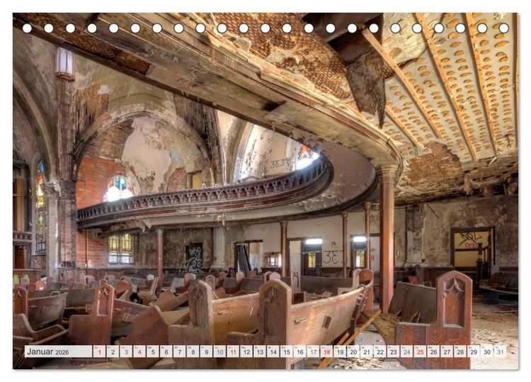 Produktbild: Detroit - Modern Ruins (Tischkalender 2026 DIN A5 quer), CALVENDO Monatskalender