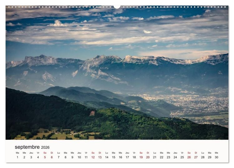 Produktbild: Autour de Grenoble (Calendrier mural 2026 DIN A2 vertical) calendrier de bureau