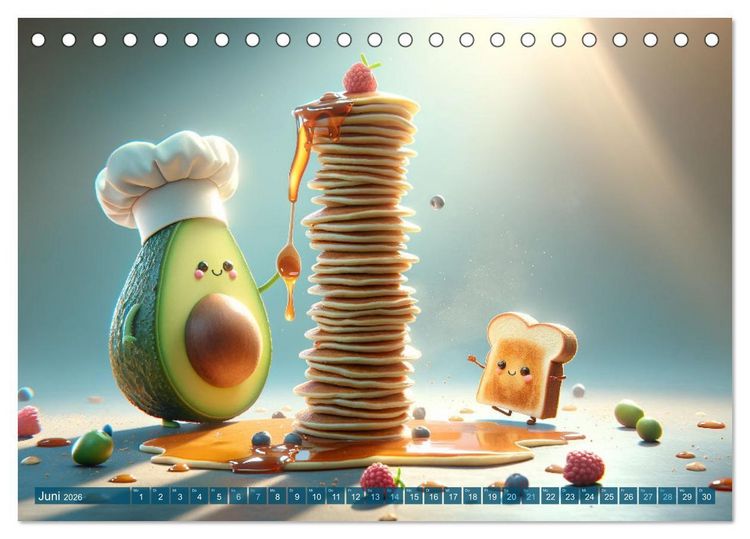 Produktbild: Avocado & Toast - K&uuml;chensp&auml;&szlig;e das ganze Jahr (Tischkalender 2026 DIN A5 quer), CALVENDO Monatskalender