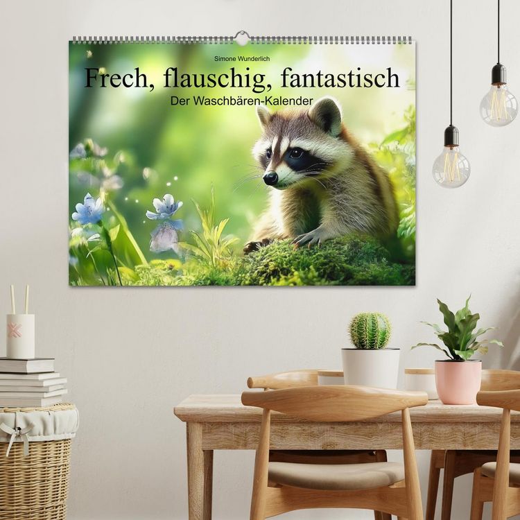 Produktbild: Frech, flauschig, fantastisch - Der Waschb&auml;ren-Kalender (Wandkalender 2026 DIN A2 quer), CALVENDO Monatskalender