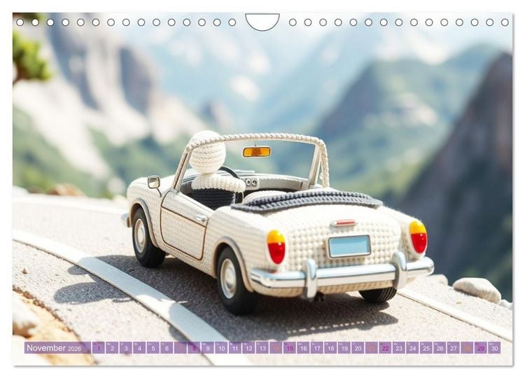 Produktbild: Amigurumi Fahrzeugtr&auml;ume - H&auml;kelstyle in Pastellt&ouml;nen (Wandkalender 2026 DIN A4 quer), CALVENDO Monatskalender