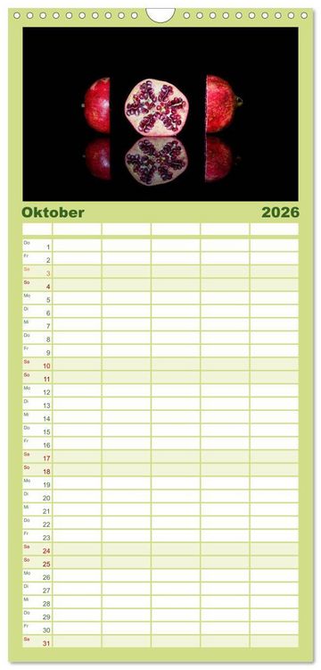Produktbild: Familienplaner 2026 - Fr&uuml;chte dreigeteilt mit 5 Spalten (Wandkalender, 21 x 45 cm) CALVENDO