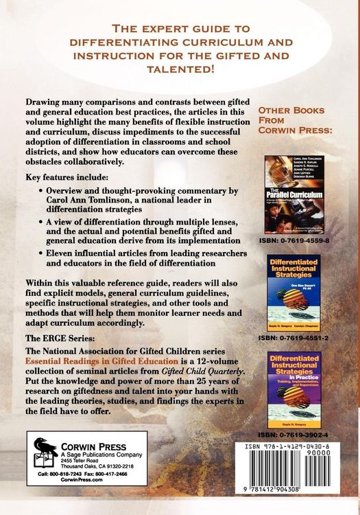 Produktbild: Differentiation for Gifted and Talented Students