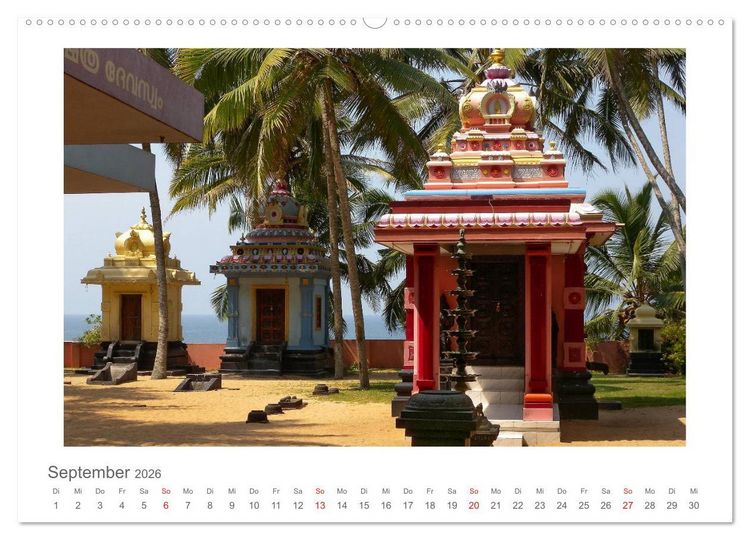 Produktbild: Farbenfrohes Kerala - Eindr&uuml;cke aus God&acute;s Own Country (Wandkalender 2026 DIN A2 quer), CALVENDO Monatskalender
