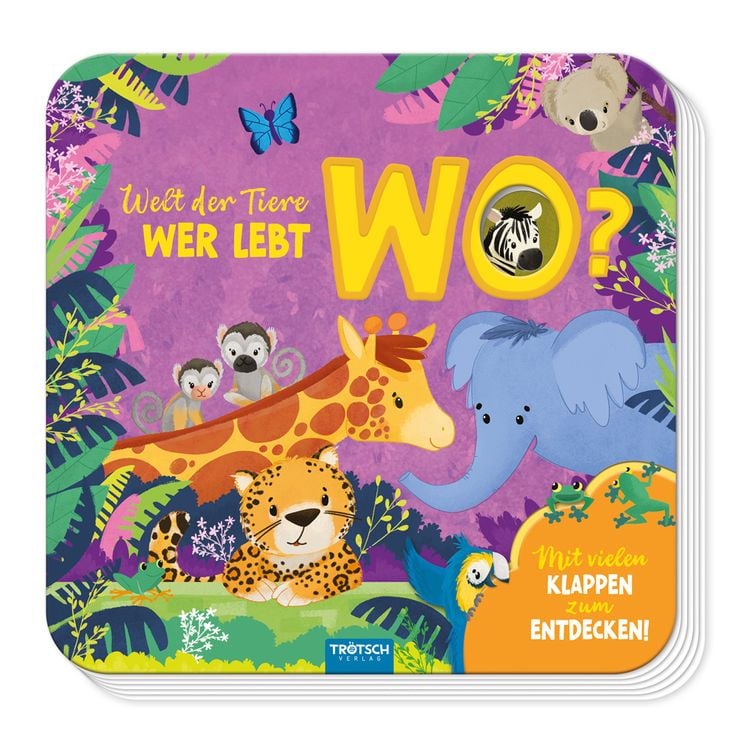 Produktbild: Tr&ouml;tsch Pappenbuch mit Klappen Mein erstes Klappenbuch Welt der Tiere Wer lebt wo?