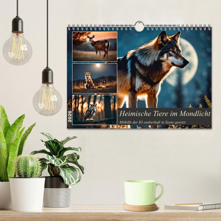 Produktbild: Heimische Tiere im Mondlicht (Wandkalender 2026 DIN A4 quer), CALVENDO Monatskalender