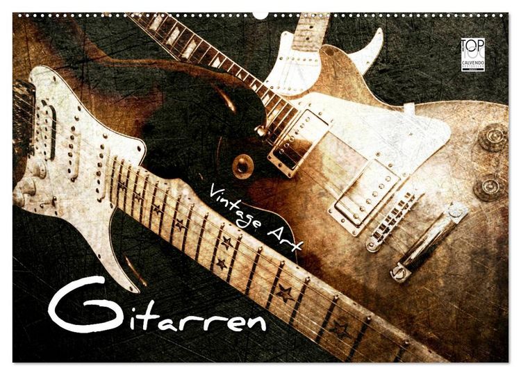Produktbild: GITARREN Vintage Art (Wandkalender 2026 DIN A2 quer), CALVENDO Monatskalender