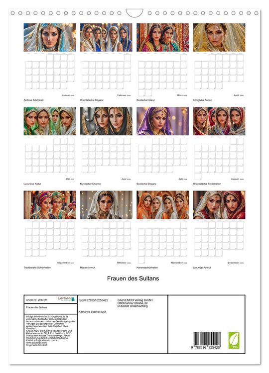 Produktbild: Frauen des Sultans (Wandkalender 2026 DIN A3 hoch), CALVENDO Monatskalender