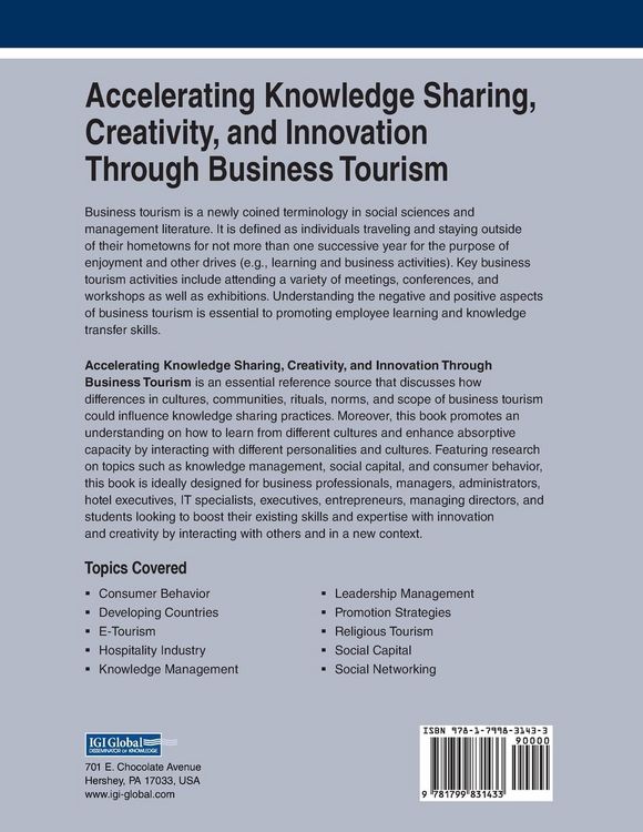 Produktbild: Accelerating Knowledge Sharing, Creativity, and Innovation Through Business Tourism