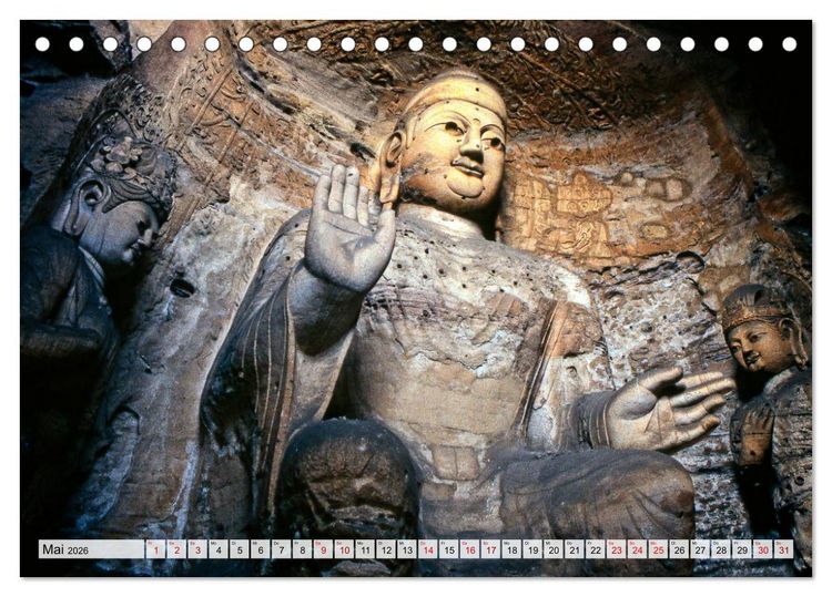 Produktbild: Die Grotten und h&auml;ngenden Kl&ouml;ster von Yungang (Tischkalender 2026 DIN A5 quer), CALVENDO Monatskalender
