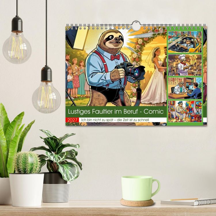 Produktbild: Lustiges Faultier im Beruf - Comic (Wandkalender 2027 DIN A4 quer), CALVENDO Monatskalender