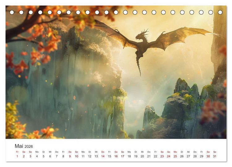 Produktbild: Das Jahr der Drachen (Tischkalender 2026 DIN A5 quer), CALVENDO Monatskalender