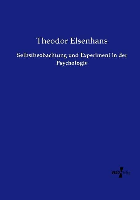 Produktbild: Selbstbeobachtung und Experiment in der Psychologie
