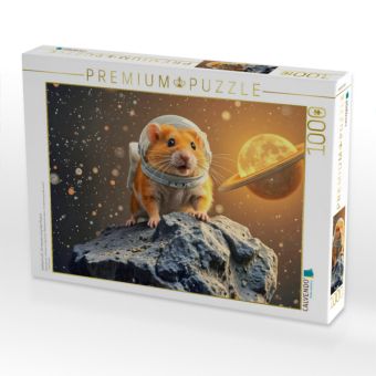 Produktbild: CALVENDO Puzzle Galaktisch s&uuml;&szlig; - Ein Hamster auf gro&szlig;er Mission! | 1000 Teile Lege-Gr&ouml;&szlig;e 64x48cm Foto-Puzzle f&uuml;r gl&uuml;ckliche Stunden