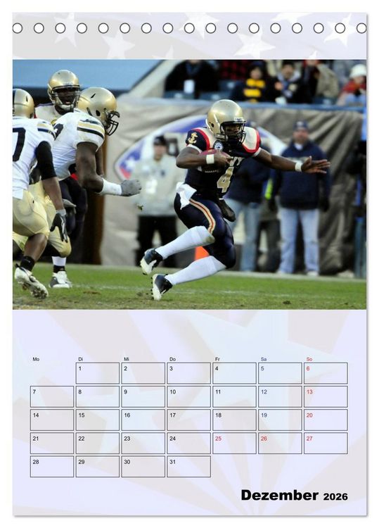 Produktbild: American Football - Kickoff (Tischkalender 2026 DIN A5 hoch), CALVENDO Monatskalender