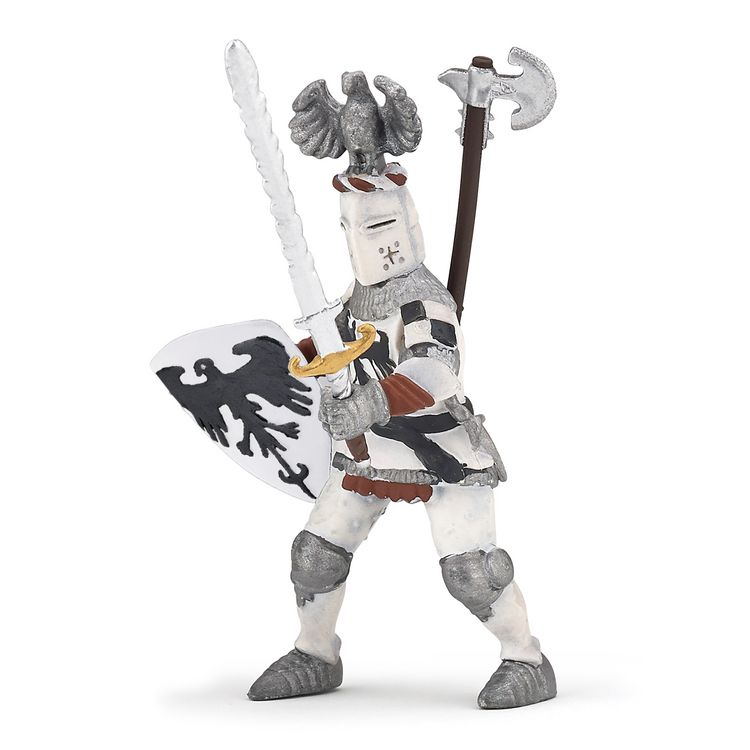Produktbild: Spielfigur Ritter mit Adlerhelm wei&szlig; 7cm