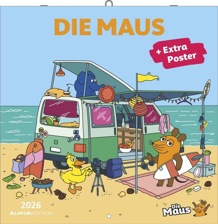 Produktbild: Die Maus 2026 - Broschürenkalender 30x30 cm (30x60 geöffnet) - Kalender mit Plat
