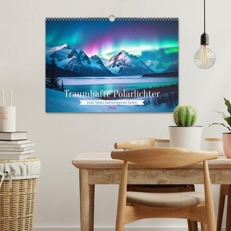 Produktbild: Traumhafte Polarlichter . Licht, Schnee und Eis hoch im Norden (Wandkalender 2026 DIN A3 quer), CALVENDO Monatskalender