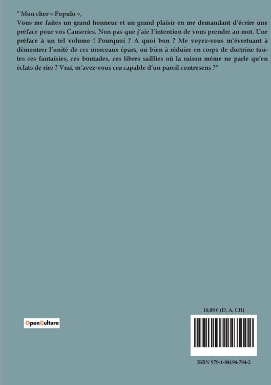 Produktbild: Causeries de Populo