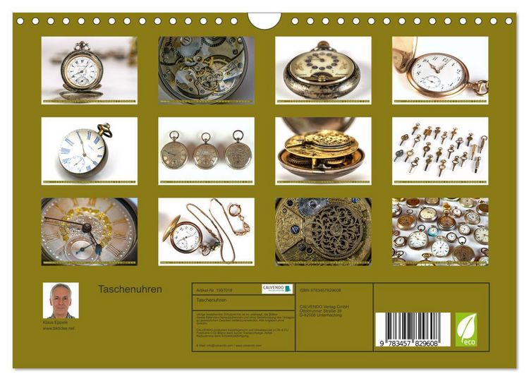 Produktbild: Taschenuhren (Wandkalender 2026 DIN A4 quer), CALVENDO Monatskalender