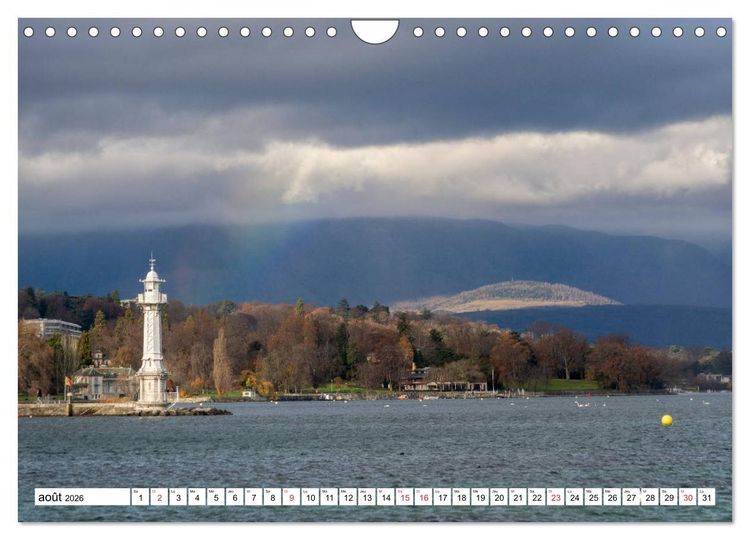 Produktbild: Entre France et Suisse, le lac L&eacute;man (Calendrier mural 2026 DIN A4 vertical), CALVENDO calendrier mensuel