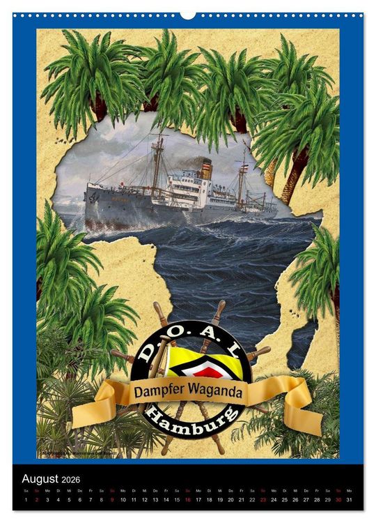 Produktbild: Deutsche Handelsschiffe vor 1945 (hochwertiger Premium Wandkalender 2026 DIN A2 hoch), Kunstdruck in Hochglanz